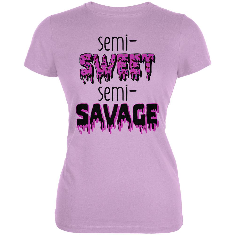 Semi-Sweet Semi-Savage Sprinkles Juniors Soft T Shirt Juniors T-Shirts Old Glory LG Lilac 