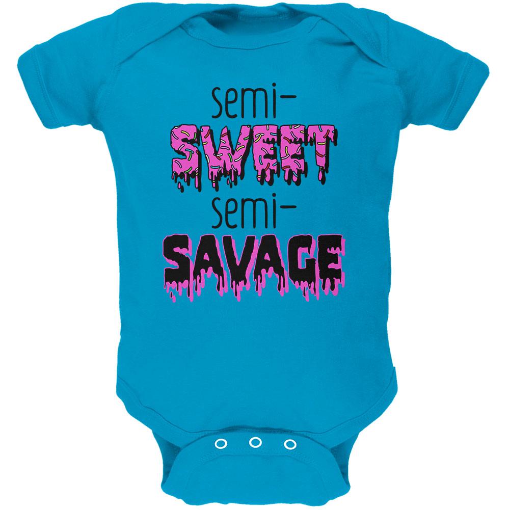 Semi-Sweet Semi-Savage Sprinkles Soft Baby One Piece Baby One Piece Old Glory 0-3M Turquoise 