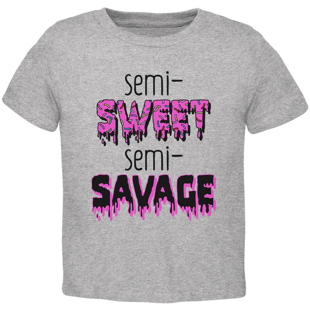 Semi-Sweet Semi-Savage Sprinkles Toddler T Shirt Toddler T-Shirts Old Glory 2T Heather 