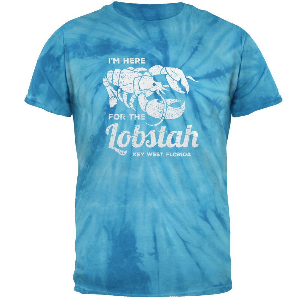 Here for the Lobstah Lobster Distress - Key West FL Mens T Shirt Men's T-Shirts Old Glory 2XL Pinwheel Blue Tie Dye 