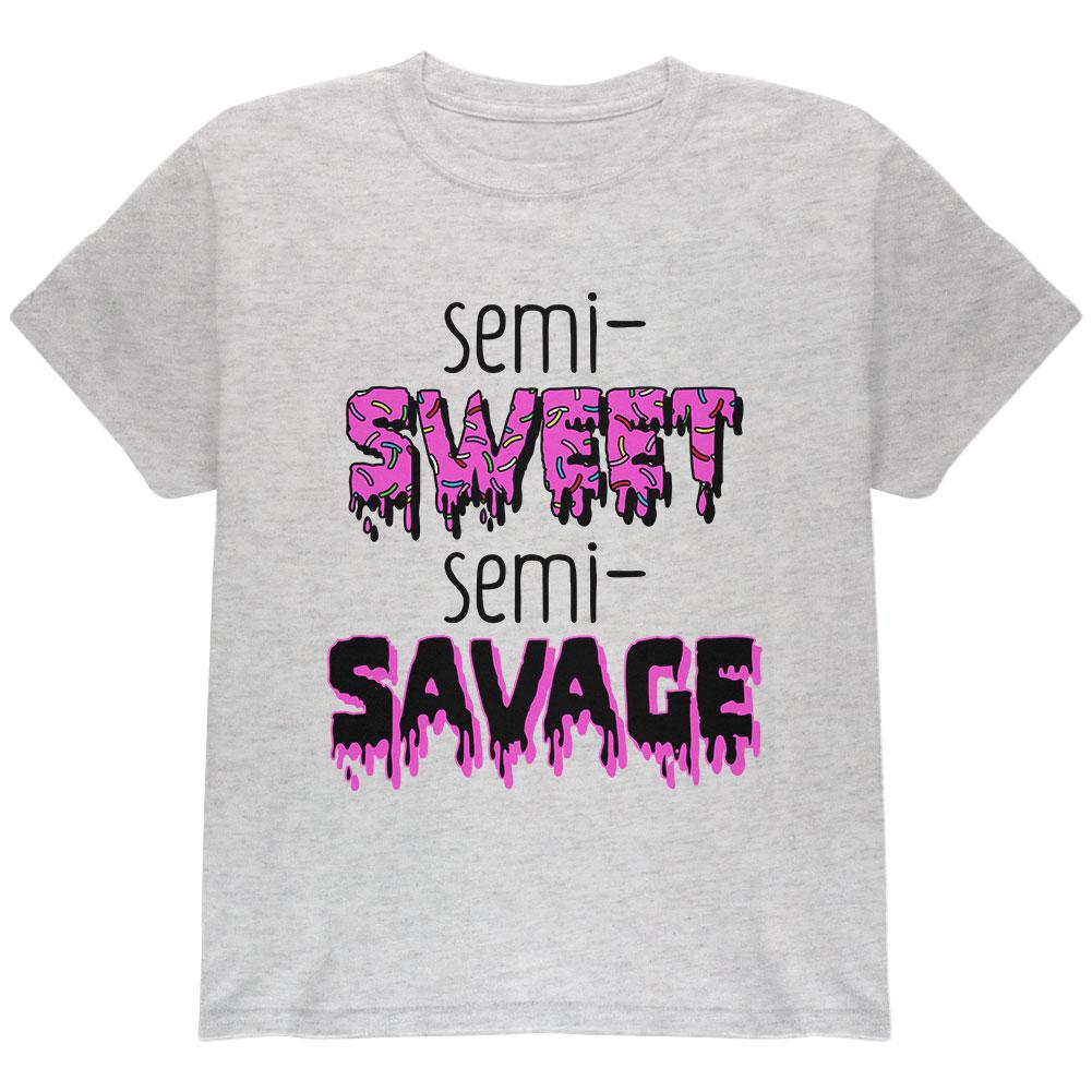 Semi-Sweet Semi-Savage Sprinkles Youth T Shirt Youth T-Shirts Old Glory LG Light Heather Grey 