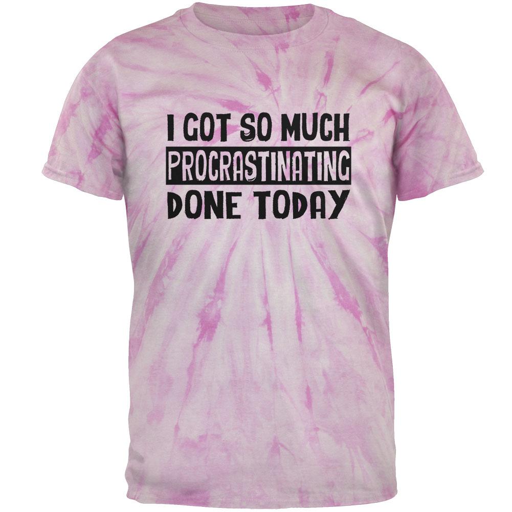 I Got So Much Procrastinating Done Today Mens T Shirt Men's T-Shirts Old Glory LG Pinwheel Pink Tie Dye 