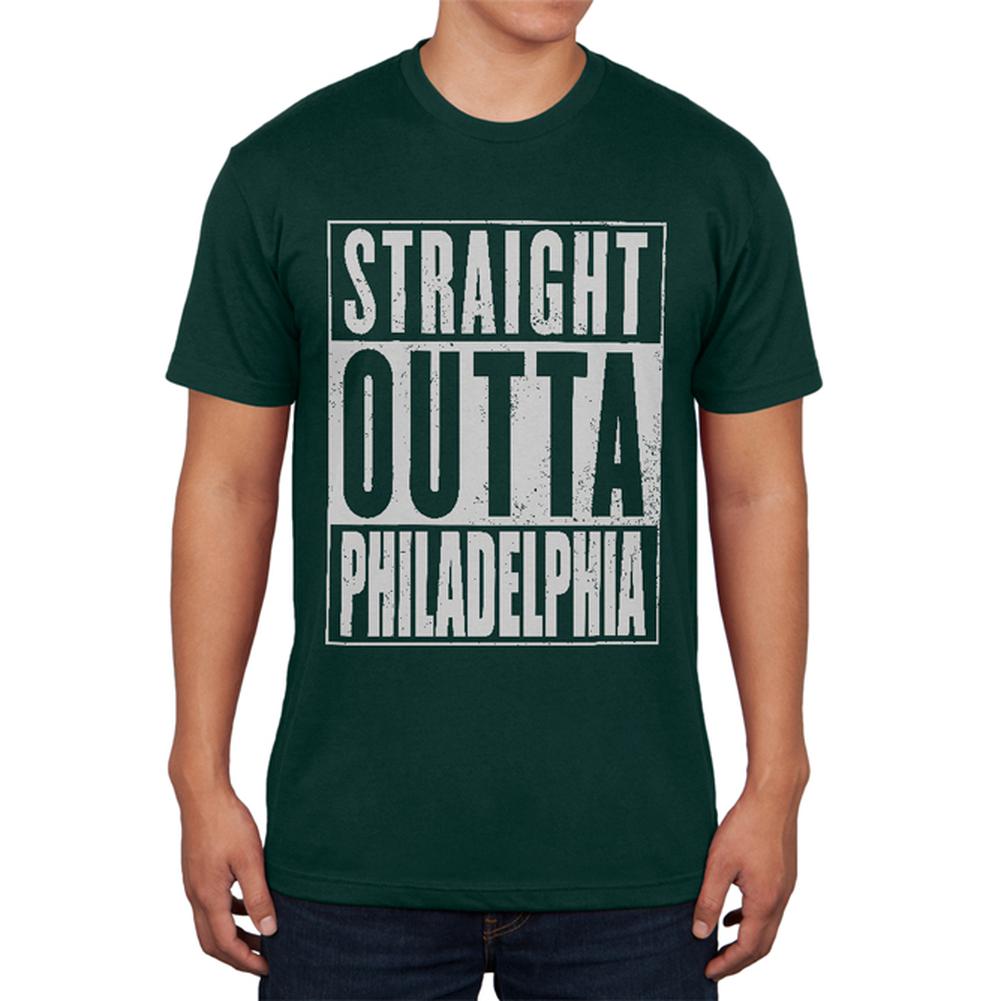 Straight Outta Philadelphia Mens T Shirt Men's T-Shirts Old Glory 2XL Forest Green 