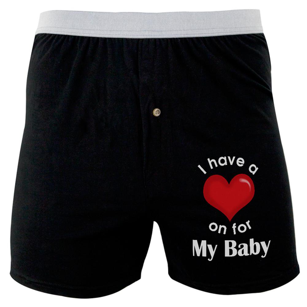 I Have a Heart On for My Baby Soft Knit Boxer Men's Boxers & Briefs Old Glory 2XL Black 