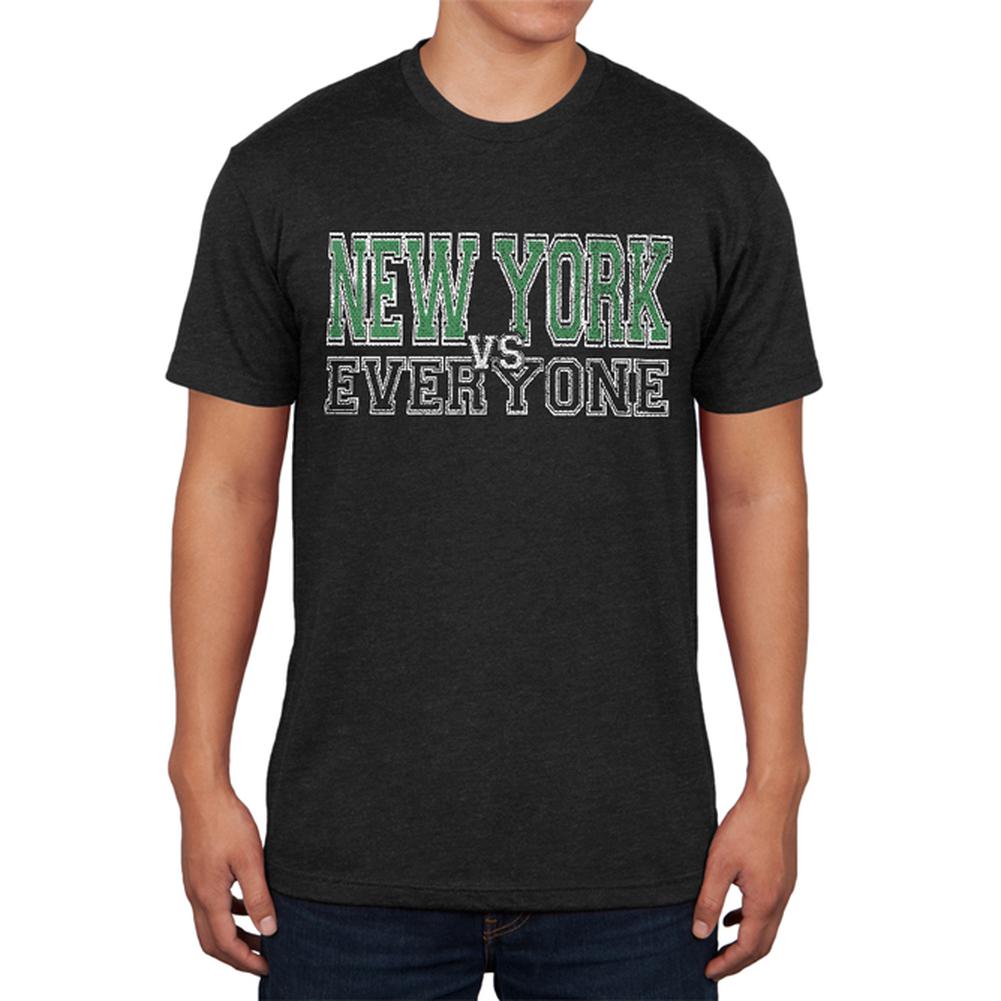 New York VS Everyone Vintage Distressed Mens Soft T Shirt Men's T-Shirts Old Glory 2XL Vintage Black 