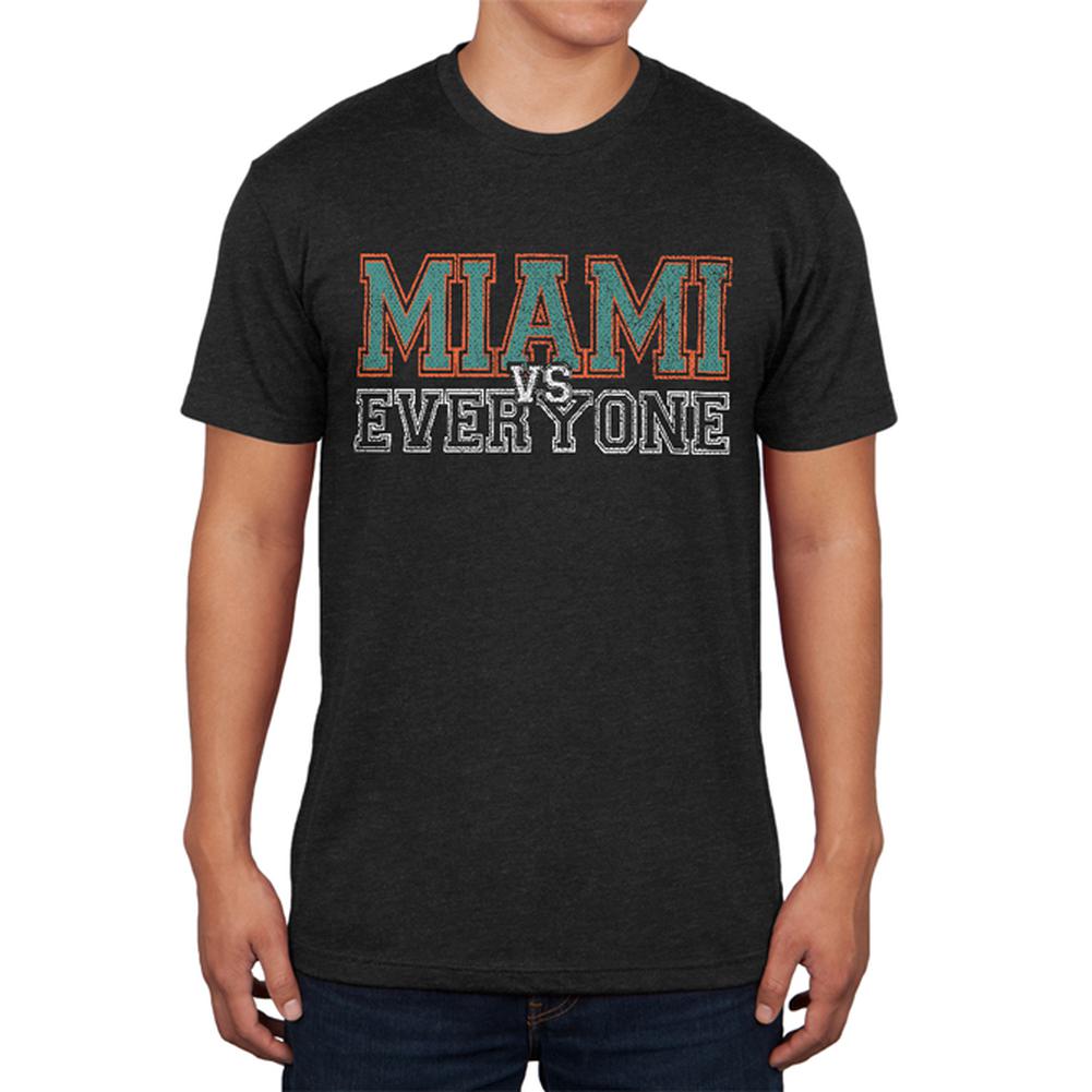 Miami VS Everyone Vintage Distressed Mens Soft T Shirt Men's T-Shirts Old Glory 2XL Vintage Black 