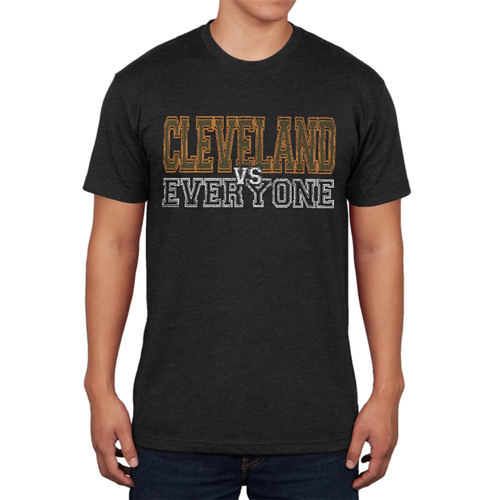 Cleveland VS Everyone Vintage Distressed Mens Soft T Shirt Men's T-Shirts Old Glory 2XL Vintage Black 