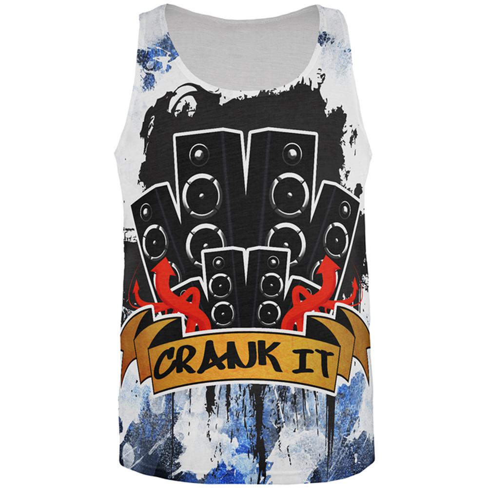 DJ Crank it to Eleven 11 Super Bass Speakers All Over Mens Tank Top Men's Tank Tops Old Glory 2XL Multi 