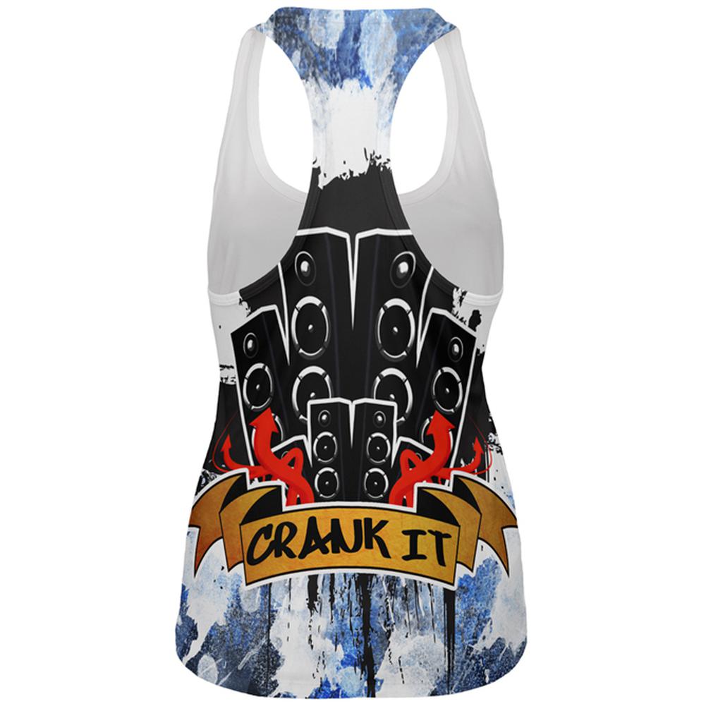 DJ Crank it to Eleven 11 Super Bass Speakers All Over Womens Work Out Tank Top Women's Tank Tops Old Glory   