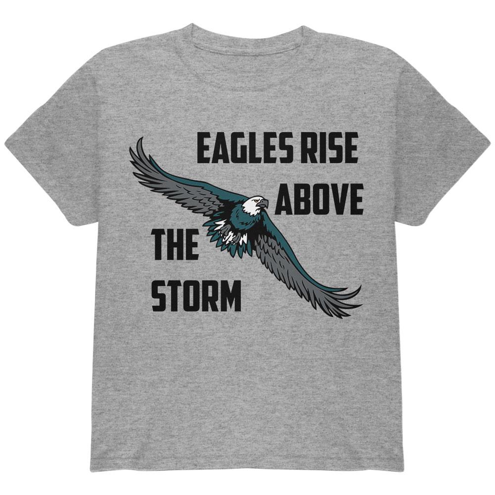 Eagles Rise Above The Storm Youth T Shirt Youth T-Shirts Old Glory LG Heather 