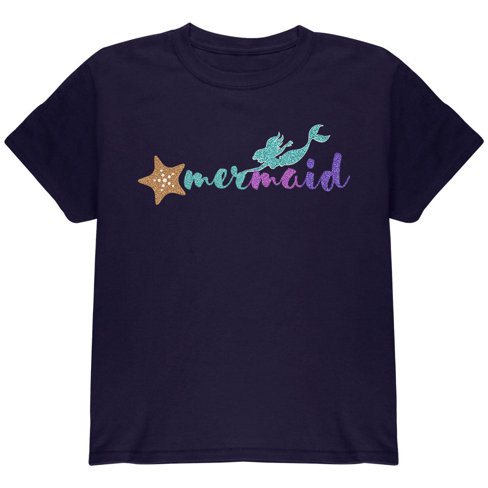 Sparkle Mermaid Youth T Shirt Youth T-Shirts Old Glory YLG Navy 