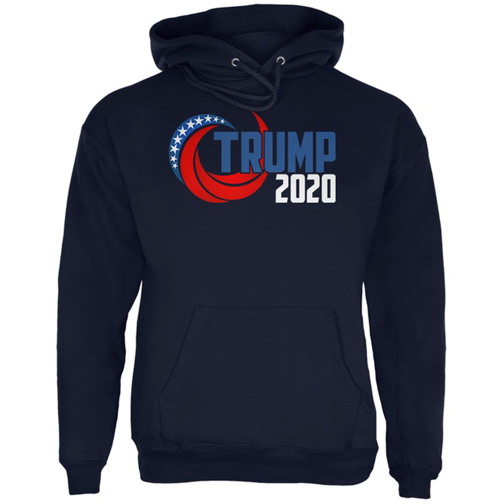 Election Re-Elect Donald Trump 2020 Swoosh Mens Hoodie Men's Hoodies Old Glory SM Navy