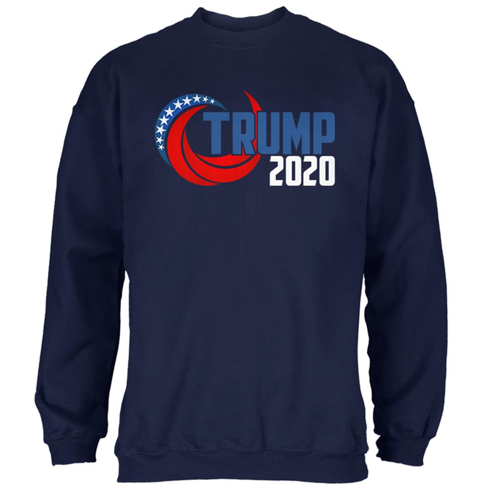 Election Re-Elect Donald Trump 2020 Swoosh Mens Sweatshirt Men's Sweatshirts Old Glory SM Navy 