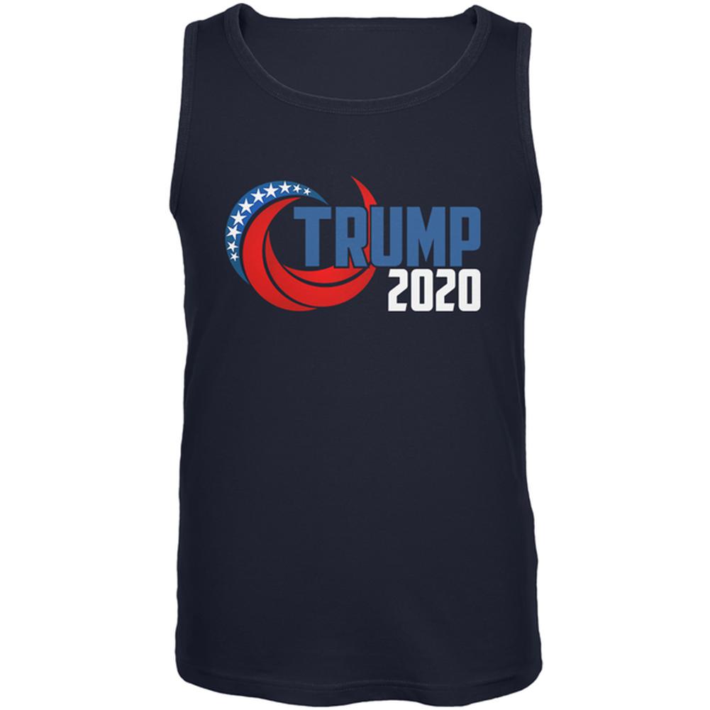 Election Re-Elect Donald Trump 2020 Swoosh Mens Tank Top Men's Tank Tops Old Glory SM Navy