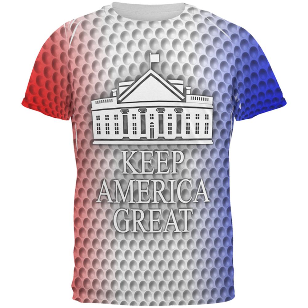 Re-Elect Trump 2020 Keep America Great Golf All Over Mens T Shirt Men's T-Shirts Old Glory SM Multi 