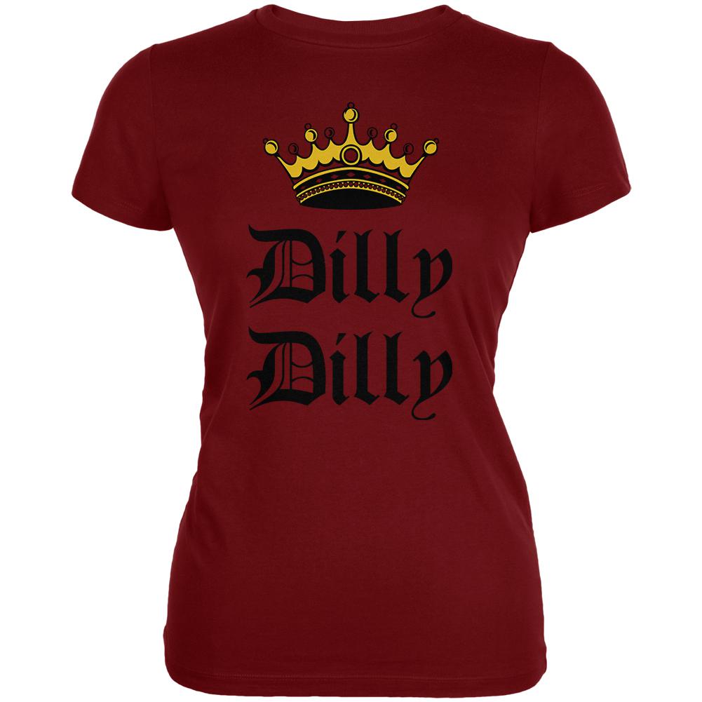 Dilly Dilly Crown Olde English Juniors Soft T Shirt Juniors T-Shirts Old Glory LG Garnet Red 