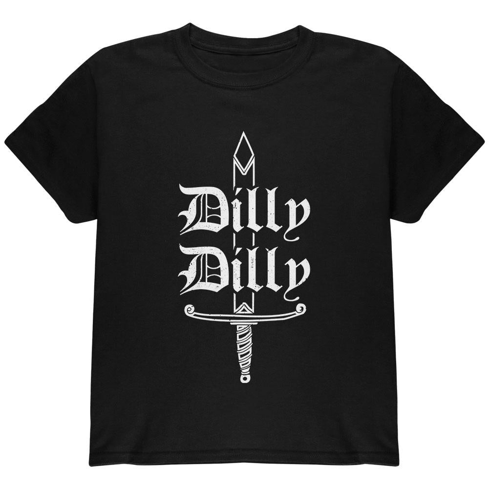 Dilly Dilly Sword Olde English Youth T Shirt Youth T-Shirts Old Glory LG Black 