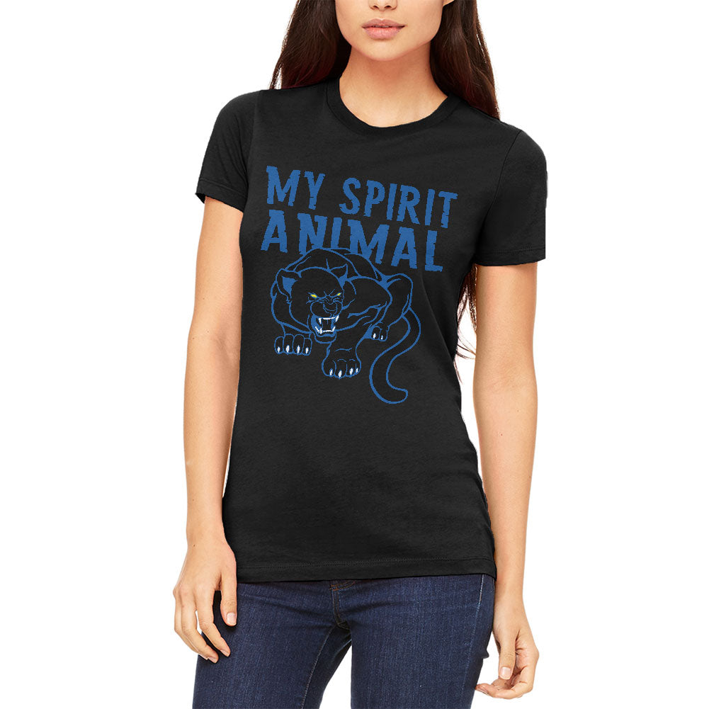 My Spirit Animal Black Panther Juniors Soft T Shirt Juniors T-Shirts Old Glory 2XL Black 