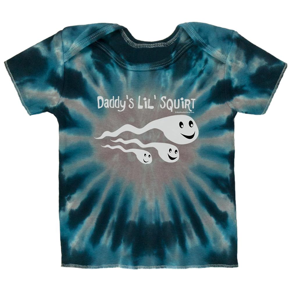 Daddy's Little Squirt Infant T Shirt Infant T-Shirts Old Glory 12MO Blue Radial Tie Dye 