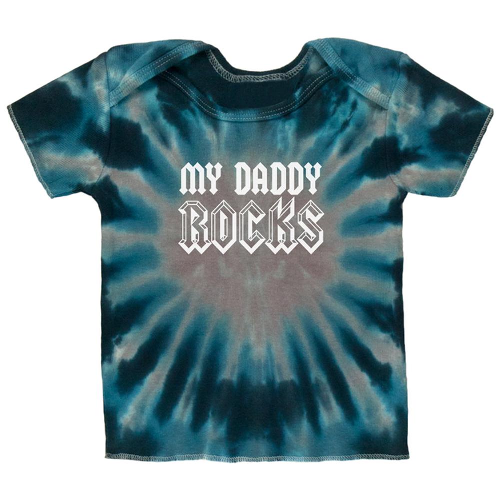 Father's Day My Daddy Rocks Infant T Shirt Infant T-Shirts Old Glory 12MO Blue Radial Tie Dye 