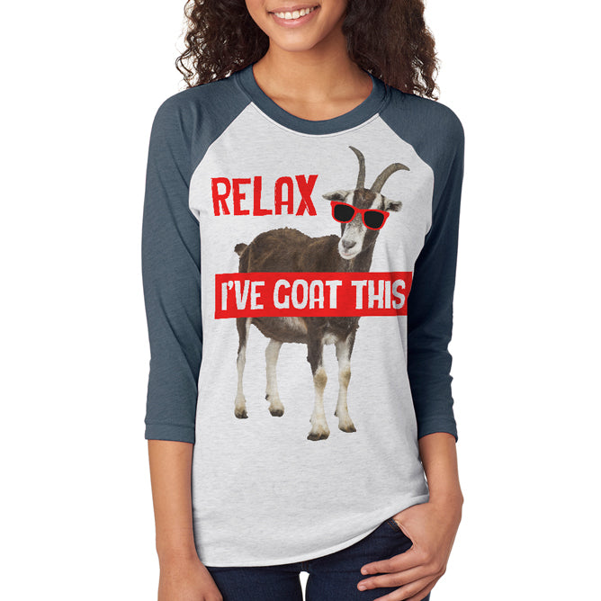 Relax I've Goat Got This Unisex Raglan T Shirt Men's T-Shirts Old Glory 2XL Indigo 