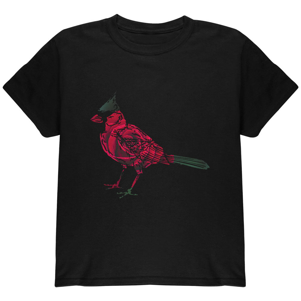 Spring Flower Cardinal Bird Roses Youth T Shirt Youth T-Shirts Old Glory YLG Navy 