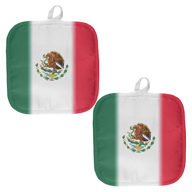 Cinco De Mayo Mexican Flag All Over Pot Holder (Set of 2) Pot Holders Old Glory OS Multicolored 