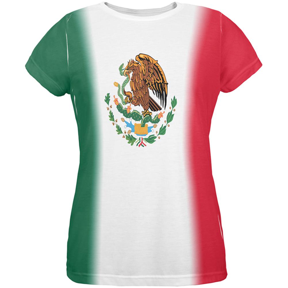 Cinco De Mayo Mexican Flag All Over Womens T Shirt Women's T-Shirts Old Glory 2XL Multi 