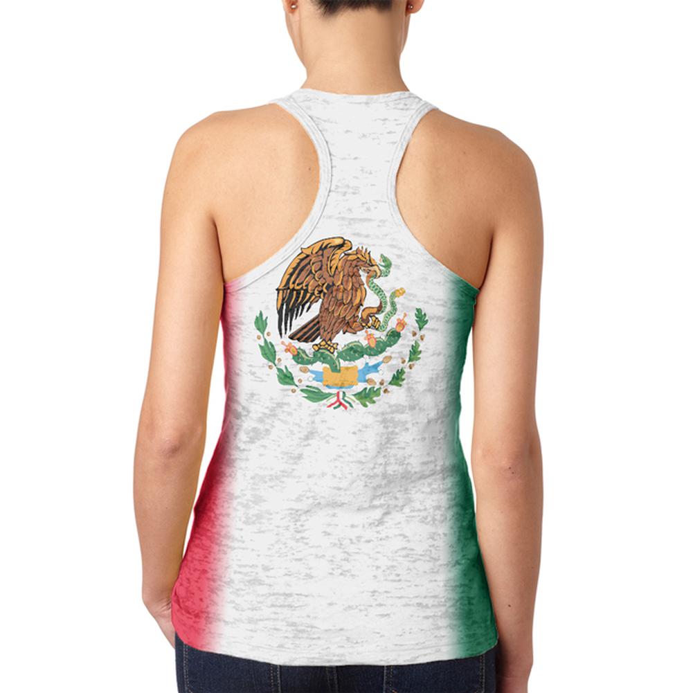 Cinco De Mayo Mexican Flag Juniors Burnout Racerback Tank Top Juniors Tank Tops Old Glory   