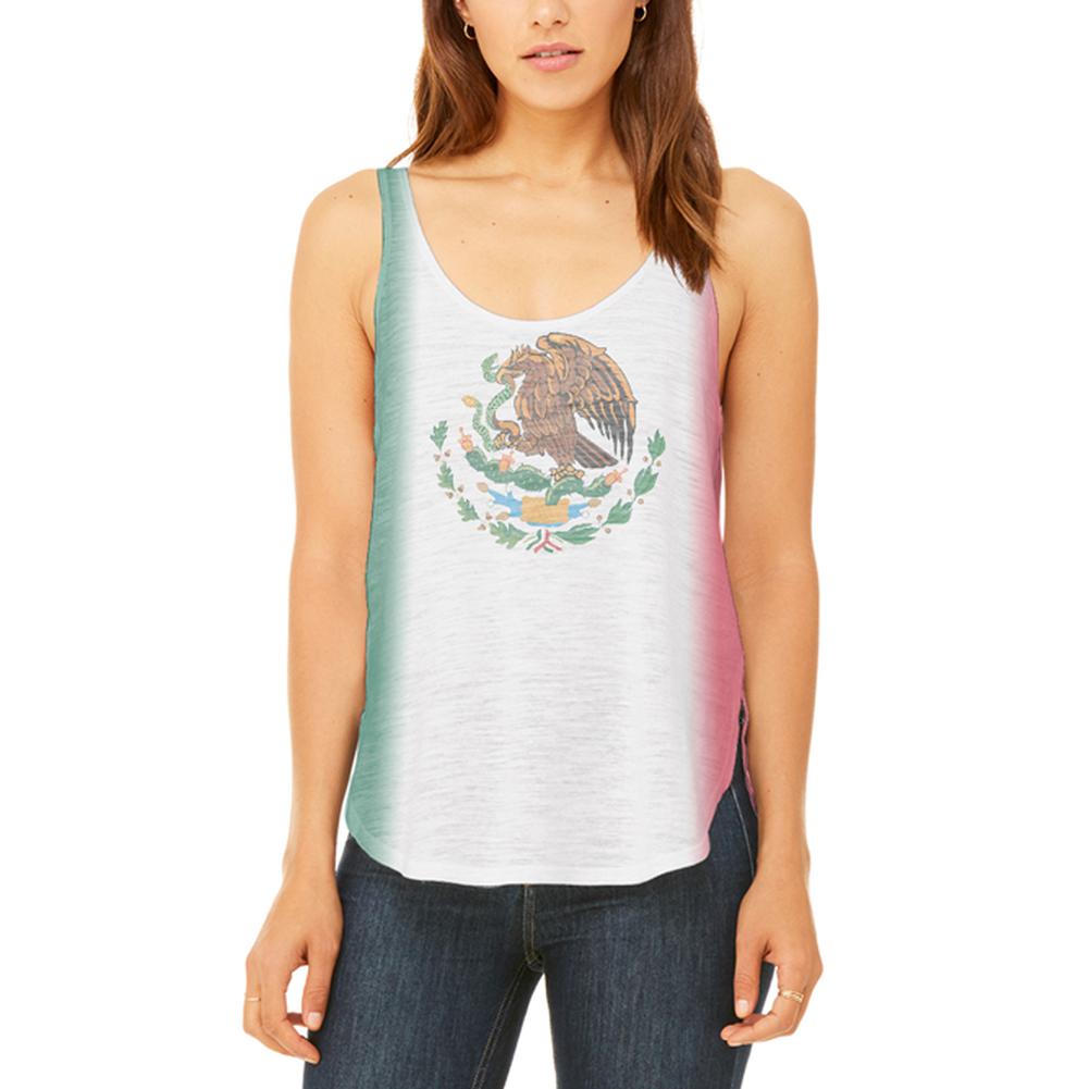 Cinco De Mayo Mexican Flag Juniors Flowy Side Slit Tank Top Juniors Tank Tops Old Glory 2XL Multi 