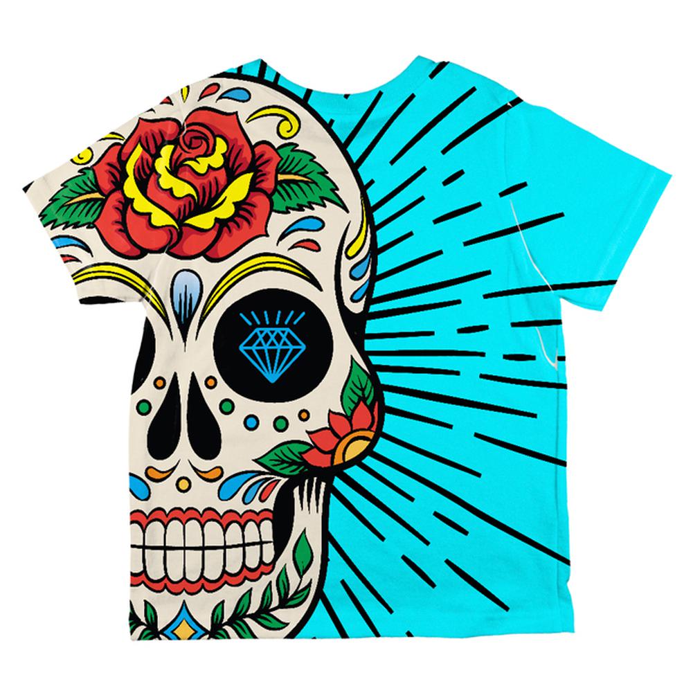 Sugar Skull All Over Toddler T Shirt Toddler T-Shirts Old Glory   