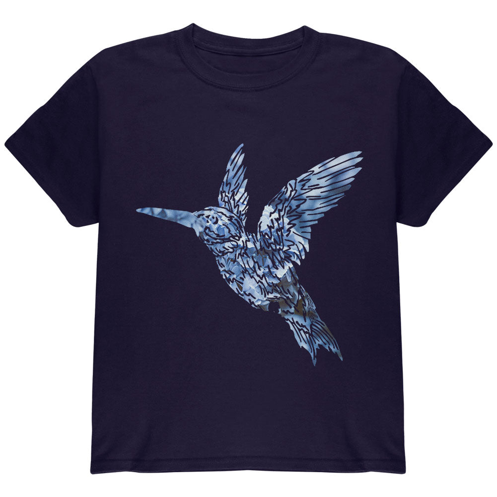 Easter Spring Flowers Hummingbird Youth T Shirt Youth T-Shirts Old Glory YLG Navy 