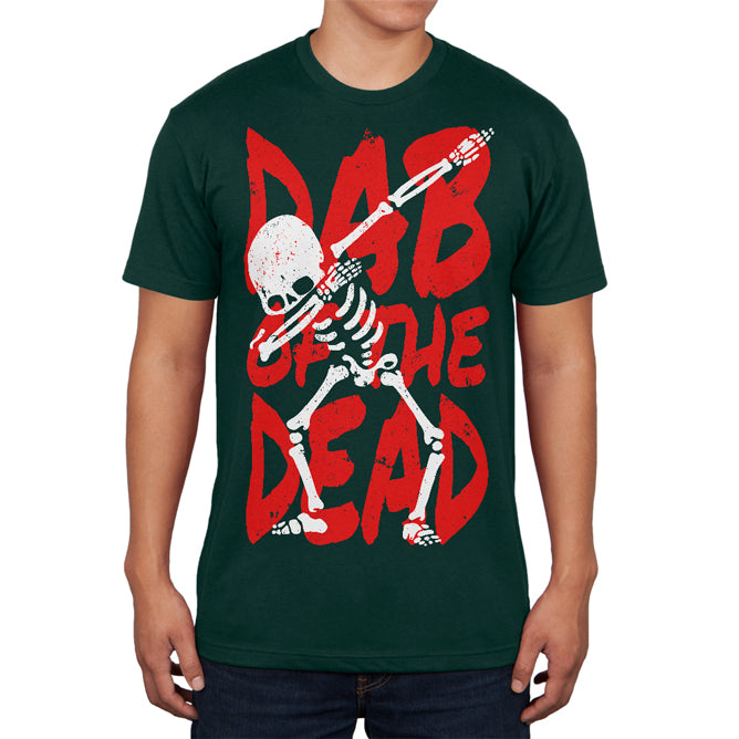 Halloween Day Dab of the Dead Skeleton Mens T Shirt Men's T-Shirts Old Glory 2XL Forest Green 