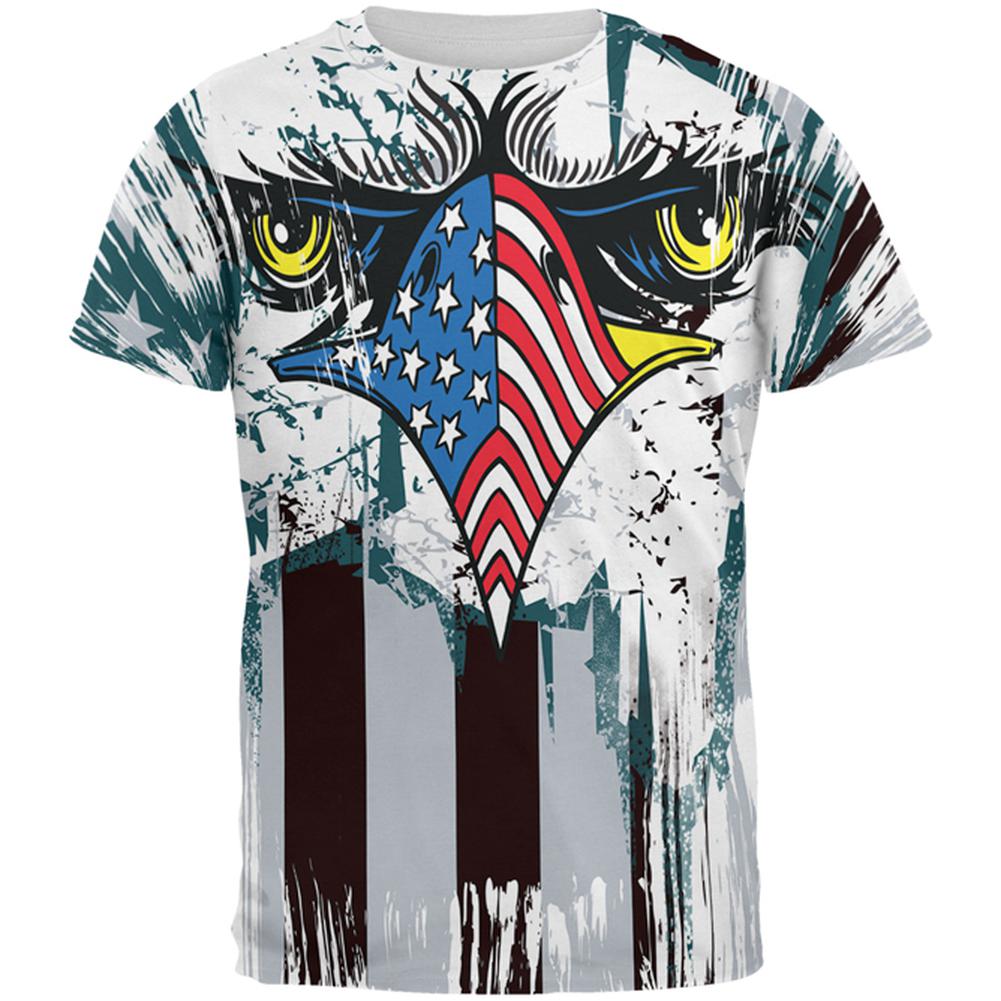 Patriotic Eagle of Philly All Over Mens T Shirt Men's T-Shirts Old Glory 2XL Multi 