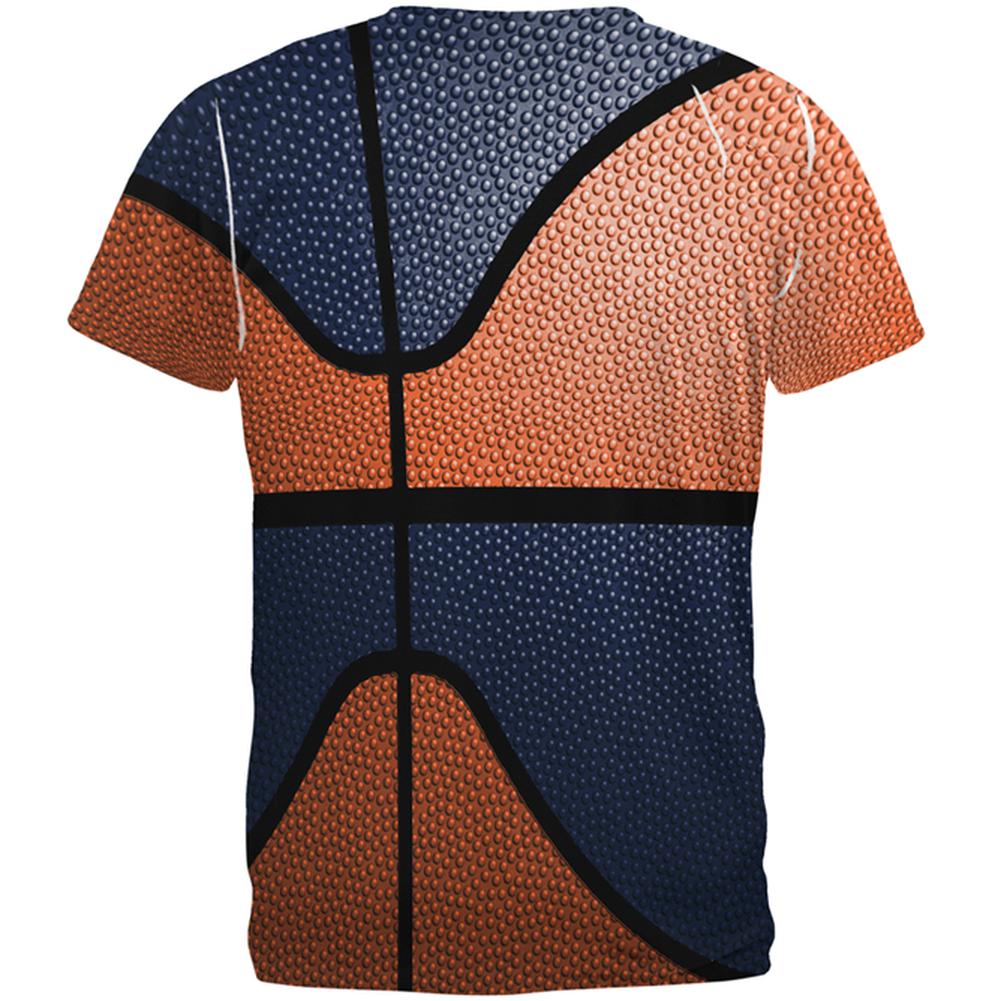 Championship Basketball Orange & Navy All Over Mens T Shirt Men's T-Shirts Old Glory   