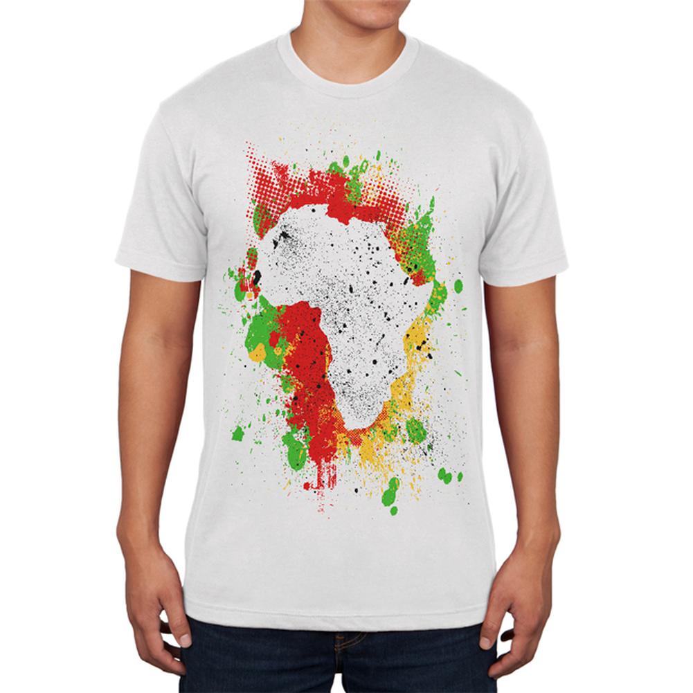 Abstract Africa Splatter Mens Soft T Shirt Men's T-Shirts Old Glory 2XL White 