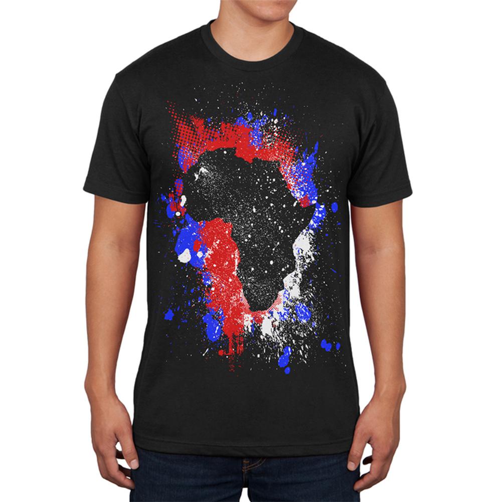 African American Splatter Mens Soft T Shirt Men's T-Shirts Old Glory 2XL Black 