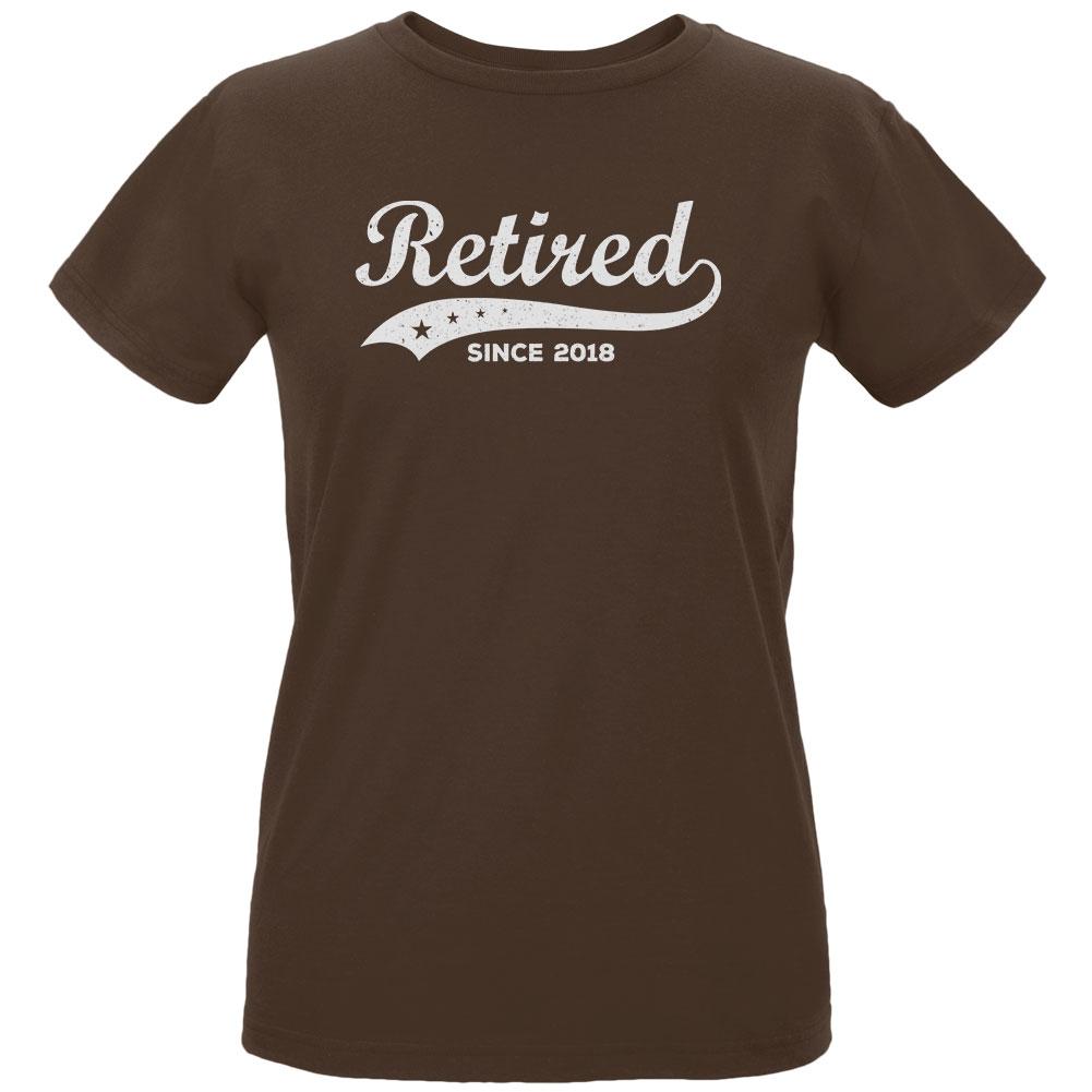 Retired Swoosh Stars Year 2018 Womens Organic T Shirt Women's T-Shirts Old Glory LG Chocolate 