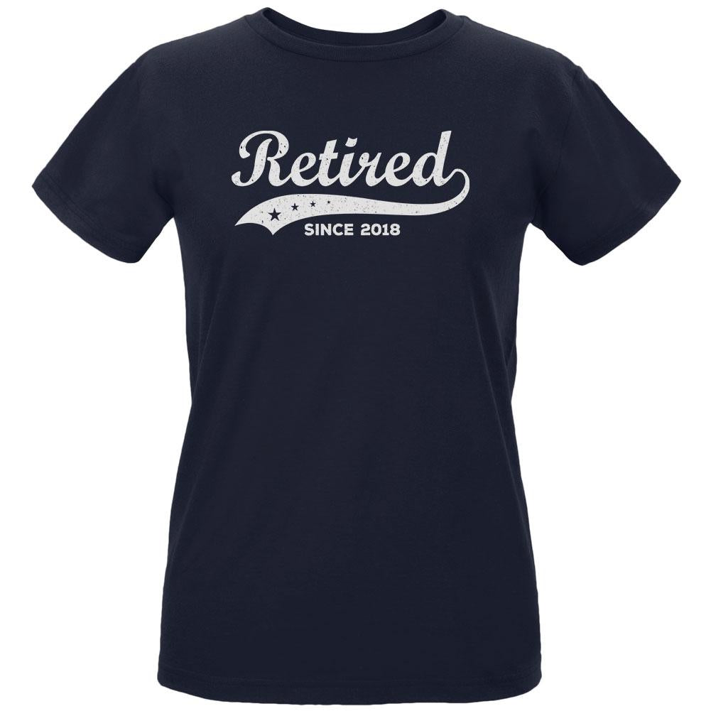 Retired Swoosh Stars Year 2018 Womens Organic T Shirt Women's T-Shirts Old Glory LG Navy 