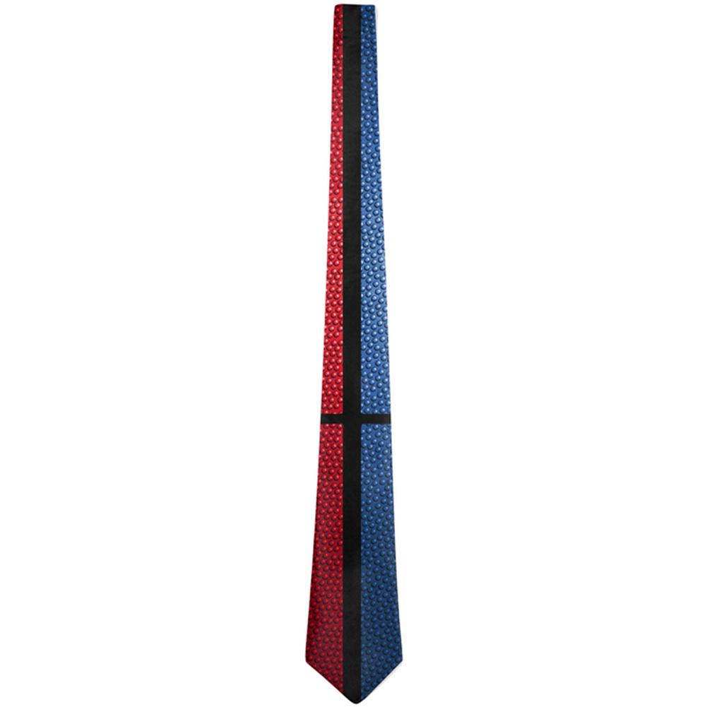 Championship Basketball Royal Blue & Red All Over Neck Tie Men's Neck Ties Old Glory OS Multi 