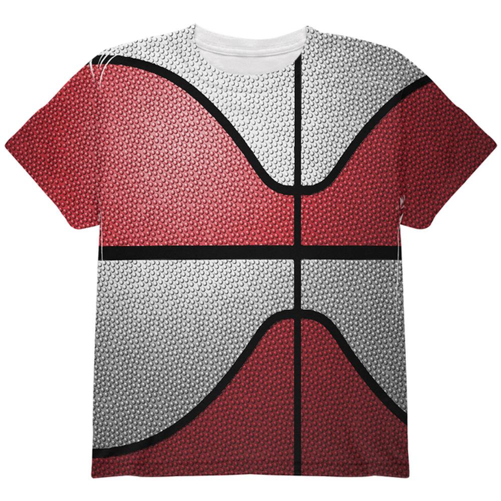 Championship Basketball Red & White All Over Youth T Shirt Youth T-Shirts Old Glory LG Multi 