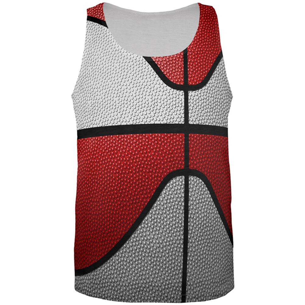 Championship Basketball White & Red All Over Mens Tank Top Men's Tank Tops Old Glory 2XL Multi 