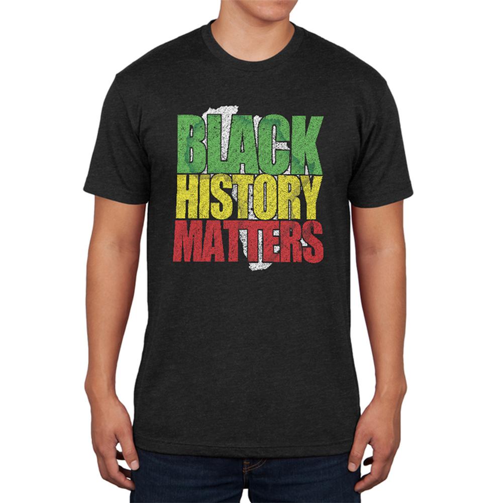 Black History Matters Old School Distressed Mens Soft T Shirt Men's T-Shirts Old Glory 2XL Vintage Black 