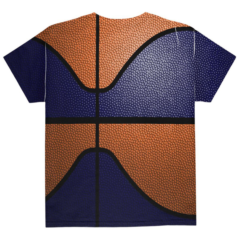 Championship Basketball Navy & Orange All Over Youth T Shirt Youth T-Shirts Old Glory   