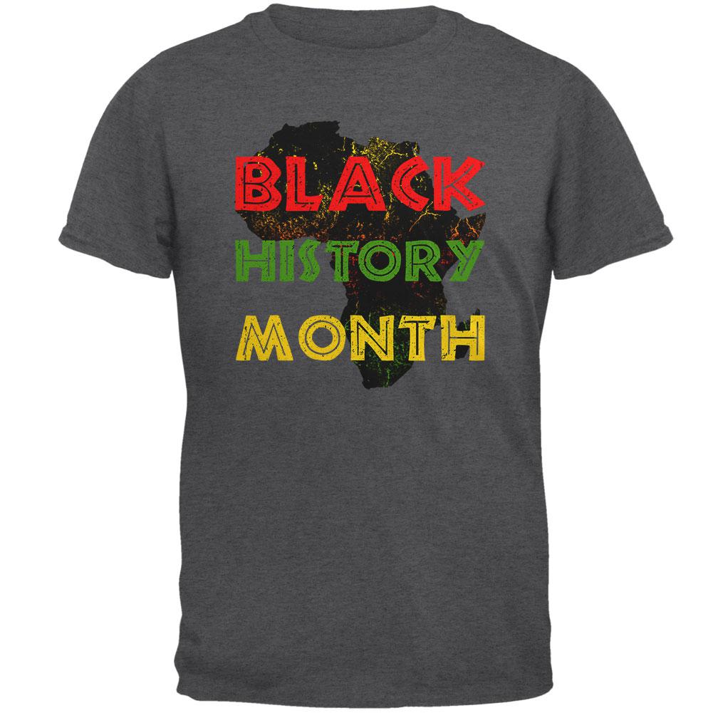 Black History Month Africa Distressed Mens T Shirt Men's T-Shirts Old Glory 2XL Dark Heather 