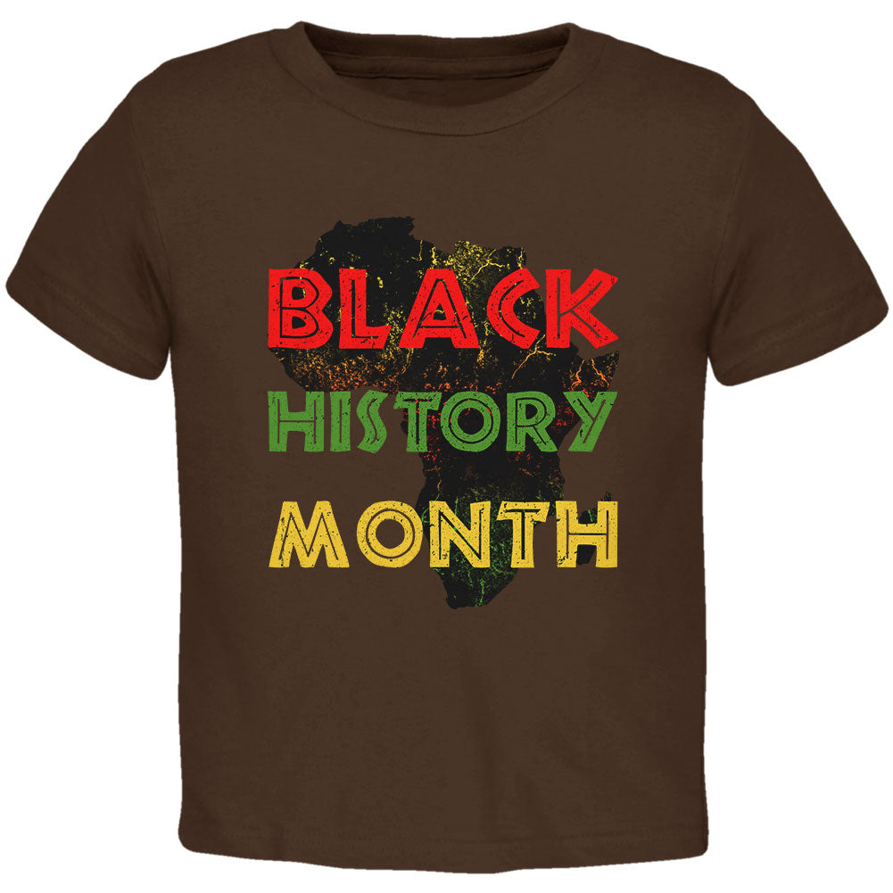 Black History Month Africa Distressed Toddler T Shirt Toddler T-Shirts Old Glory 4T Brown 