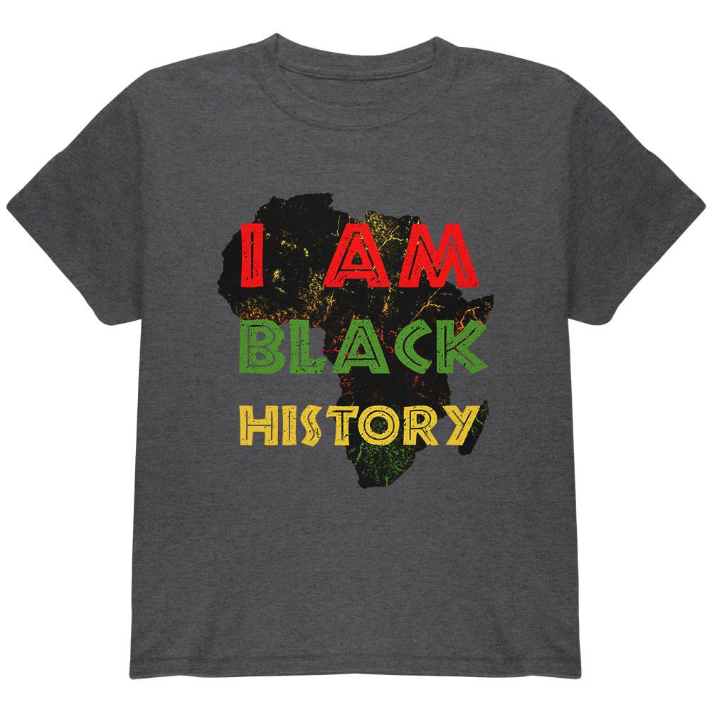 I Am Black History Africa Distressed Youth T Shirt Youth T-Shirts Old Glory SM  