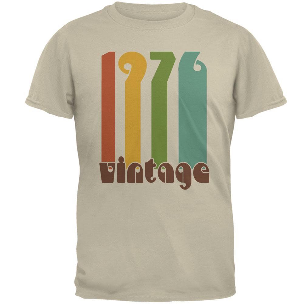 Milestone Birthday 1976 70's Color Bar Mens T Shirt Men's T-Shirts Old Glory 2XL Sand 