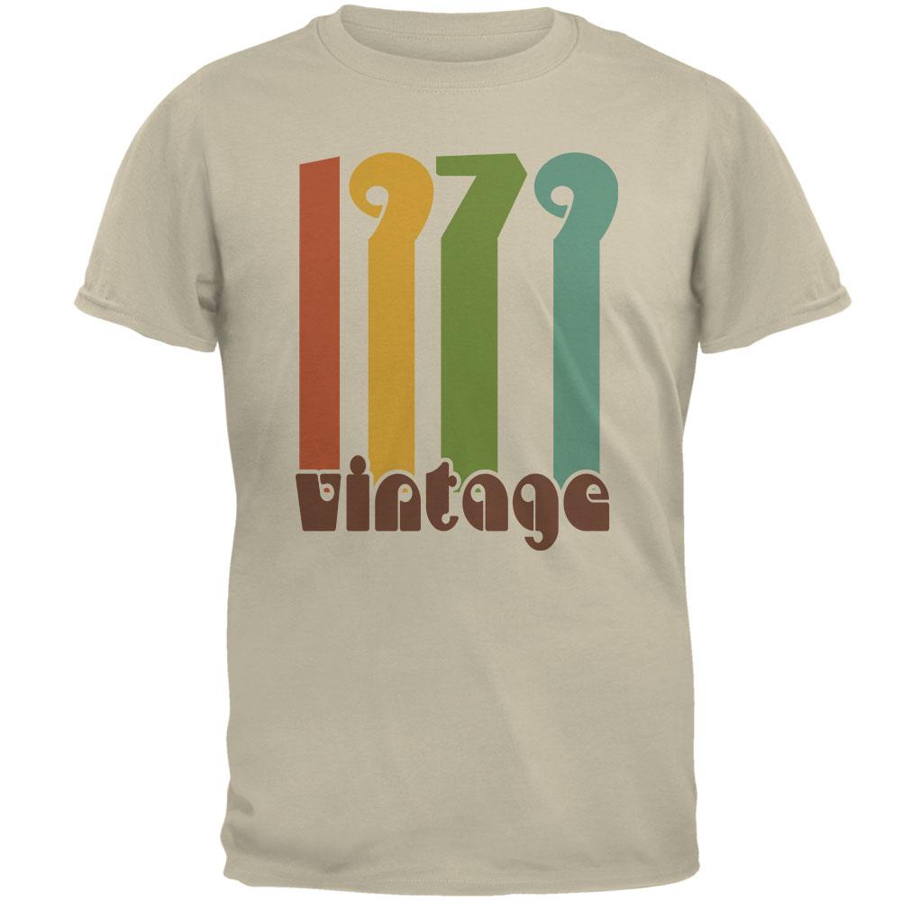 Milestone Birthday 1979 70's Color Bar Mens T Shirt Men's T-Shirts Old Glory 2XL Sand 