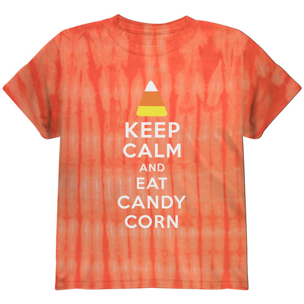 Halloween Keep Calm And Eat Candy Corn Youth T-Shirt Youth T-Shirts Old Glory SM